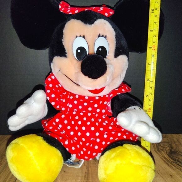 Disneyland Vintage Minnie Mouse Red Polka Dot 1990's Plush Made In Korea - Picture 9 of 9